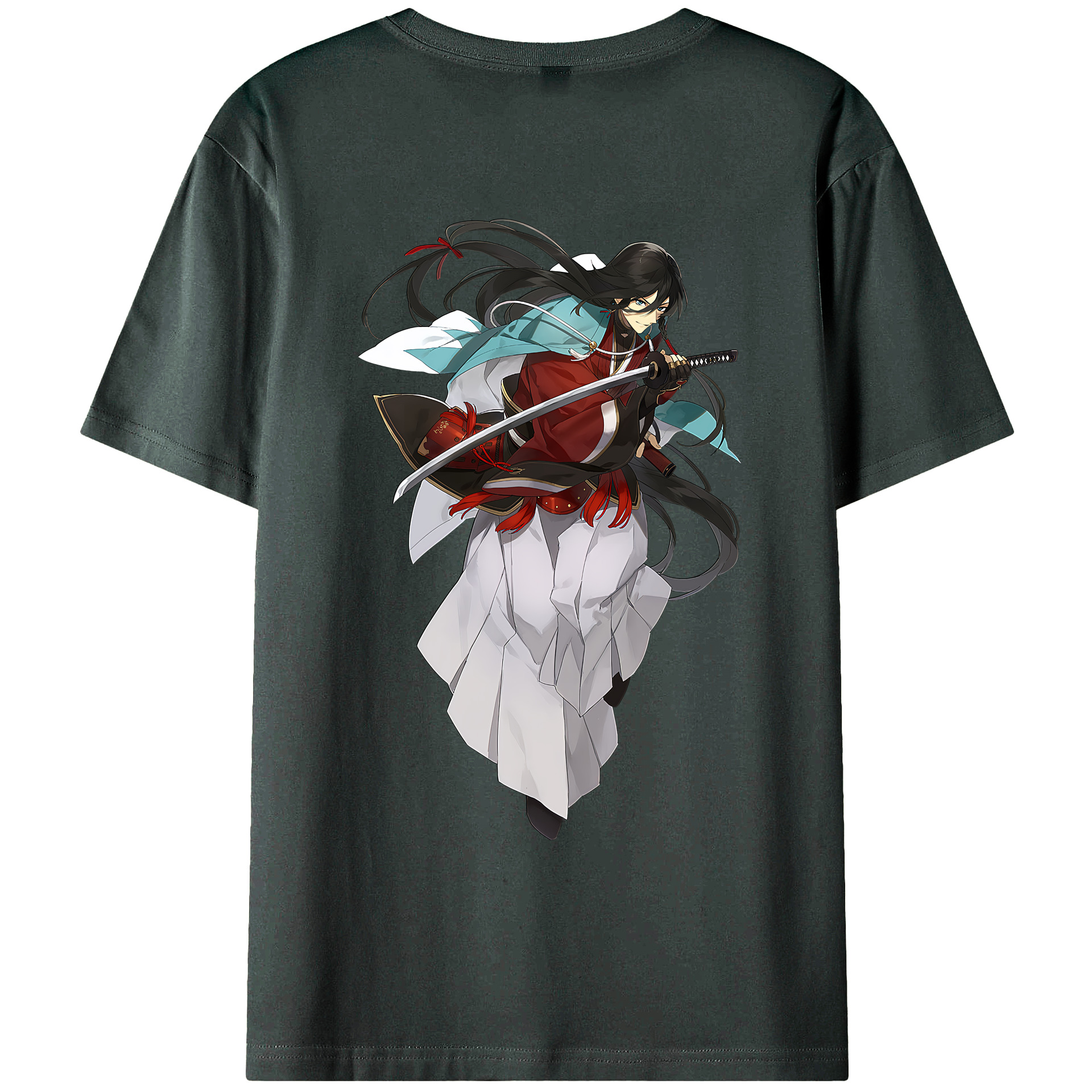 （画像用） 刀剣乱舞 Touken Ranbu 綿100％ メンズ半袖Tシャツ（バックプリント） 通気性